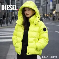 DIESEL 　ディーゼル　イエロー ショートダウン フード付　Sサイズ　ネオン