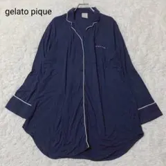 ジェラートピケ ルームウェア ネイビー ONEサイズ パジャマ レディース 長袖