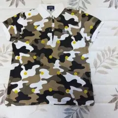 A BATHING APE アベイシングエイプ ポロシャツ迷彩 カモフラ蛍光 L