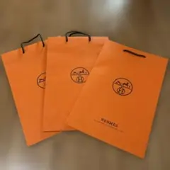 HERMES オレンジ紙袋 (43×28×10cm)3枚セット
