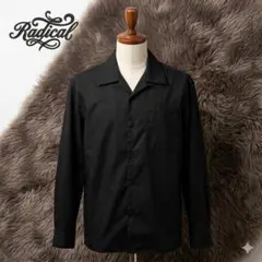 Radical オープンカラーシャツ 刺繍 ブラック L