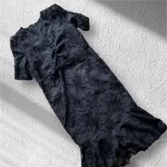 dholic 黒　レース　ワンピース　ロング　マーメイド　結婚式　同窓会　忘年会