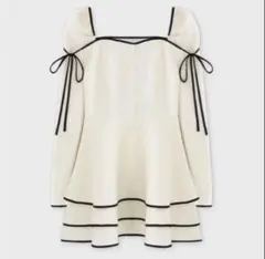 ワンピース Mme eme French border knit mini onepiece mme eme French border knit mini onepiece - メルカリ