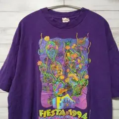 90s USA製 シングルステッチ Tシャツ XL 紫 USA古着