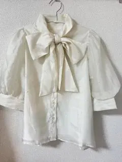 マジェスティックレゴン　リボン付きブラウス　半袖