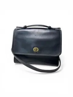 オールドコーチ ハンドバッグ ターンロック レザー ブラック 9870