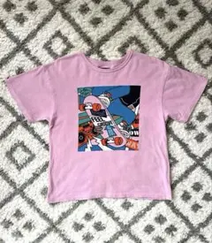 【140cm】MARKEY'S くすみピンク グラフィックプリント半袖Tシャツのサムネイル