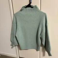 ミントグリーン ハイネックセーター