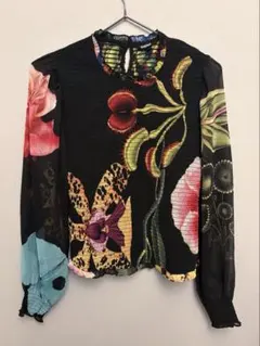 Desigual フラワープリント 長袖ブラウス