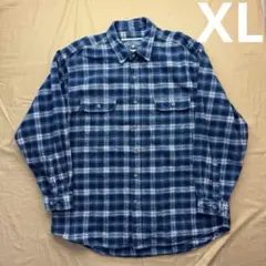 field&stream ネルシャツ　ヘビネル　ネイビー　チェック　90s