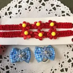 新品未使用　犬用　リボンチョーカー　リボン　3セット まとめ売り