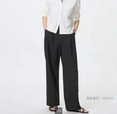 UNIQLO タックワイドパンツ S ブラック