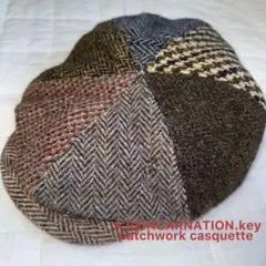 A REINCARNATION.key ヴィンテージパッチワークキャスケット帽