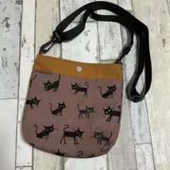 CoCoLand 猫柄ショルダーバッグ　ハンドメイド　ショルダー紐付き