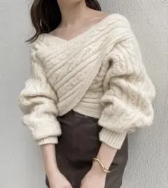 2wayドルマンバッククロスケーブルニット chico