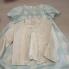 メゾピアノ水色 ワンピースとボレロセット　130