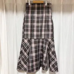 【美品】NICE CLAUP マーメイドスカート　チェック 春服