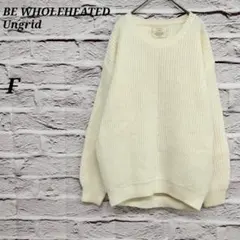 i73 アングリッド【F】Uネック長袖ローゲージニット セーター ウール混