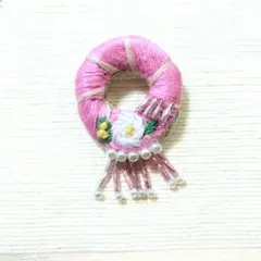 しめ縄★刺繍ブローチ　ver.3