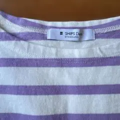☆美品☆シップスデイズ バスクボーダーTee ラベンダー 紫　白☆のサムネイル
