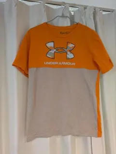 アンダーアーマーUNDER ARMOUR薄手オレンジ×ベージュTシャツ数回着用のサムネイル