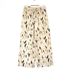 THE SHOP TK ワイド イージーパンツ L ベージュ ゴム×ドロー 美品