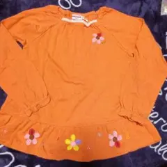 miki HOUSE オレンジ 長袖カットソー　レトロ