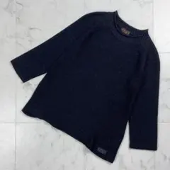 EVEX by KRIZIA ウール混 ラメ ニット七分袖 黒 40*YC585のサムネイル