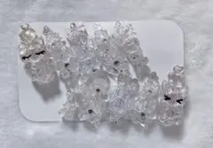 ‪‪❤︎‬現品❤︎ 平成女児 地雷系 量産型 ねこ 透明 クリア ゴテゴテネイル