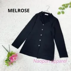 MELROSE 襟付き　ニット　長袖　カーディガン　ミドル丈　冷房対策　黒　Mのサムネイル