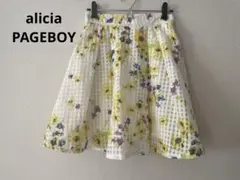 alicia PAGEBOY 花柄 フレアスカート 美品 裏地付きのサムネイル