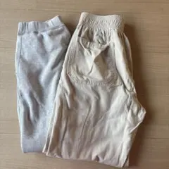 ユニクロ 裏起毛スエットパンツ & GU コーデュロイパンツ