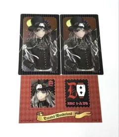 ツイステ デュース 切手風シール ハロウィン メタルクリアカード 3点セット