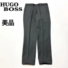★美品★ヒューゴボス　メンズスラックス　パンツ　グレー　裾W 50(780)のサムネイル