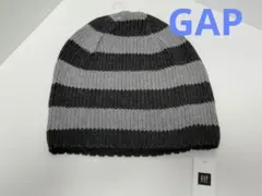 GapKids ニット帽 ボーダー グレー