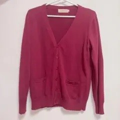 CAMPURE 赤 Vネック カーディガン