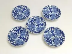 香蘭社 染カトレア 中皿 5枚