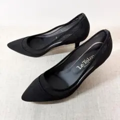 美品★Le Talon ルタロン パンプス ポインテッドトゥ レース 22.5