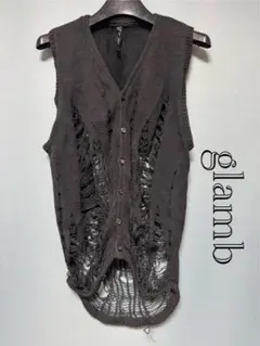 glamb ブラック ダメージベスト M
