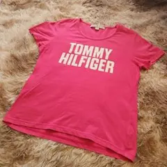 トミーヒルフィガー☆Tシャツ デカロゴ ピンク 半袖 レディース Mのサムネイル