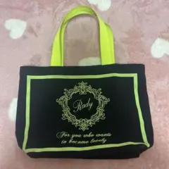 Rady トートバッグ ブラック×ネオンイエロー