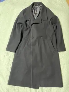 黒 ダブルブレスト チェスターコート