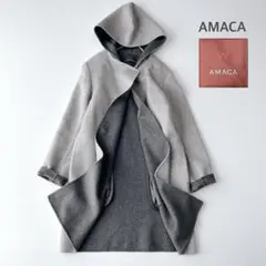 AMACA アマカ フーデッド リバーコート　アンゴラ　近年モデル　2way