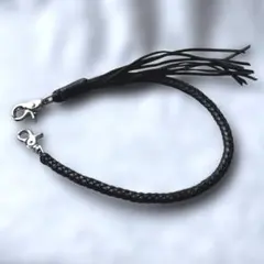 三つ編み 革紐 鹿紐 ディアスキン ハンドメイド ネックレス 