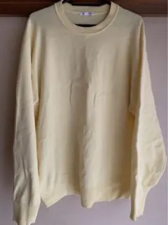 GU ミラノリブクルーネックセーター　XL イエロー メンズ