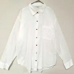 FOREVER21 シアーシャツ 白 L/G コットン100% オーバーサイズのサムネイル