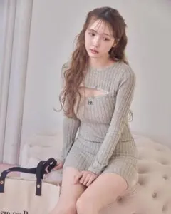 ニットワンピース 長袖 ミニ