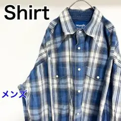 YBI35【US輸入】Wrangler　長袖シャツ【2XL相当】青色他チェック柄
