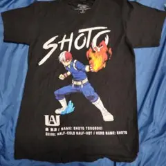 アメリカ古着 僕のヒーローアカデミア 轟焦凍 プリント Tシャツ M 黒