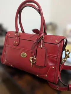 【美品】COACH コーチ ショルダーバッグ レッド